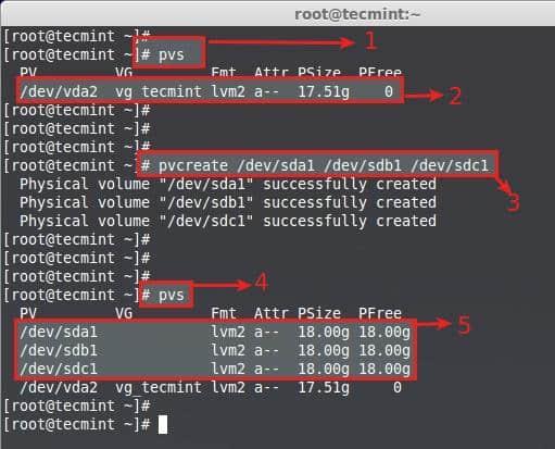 Create Physical Volumes