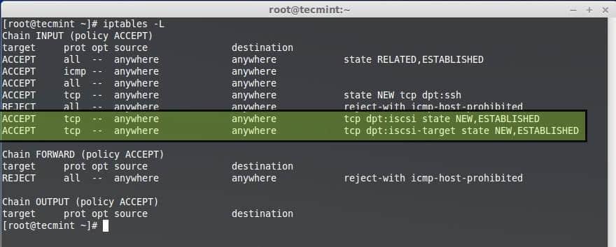 Add iSCSI Ports to Iptables