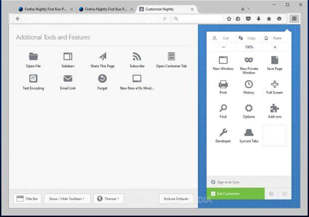 Adding the Container Tab button Adding the Container Tab button