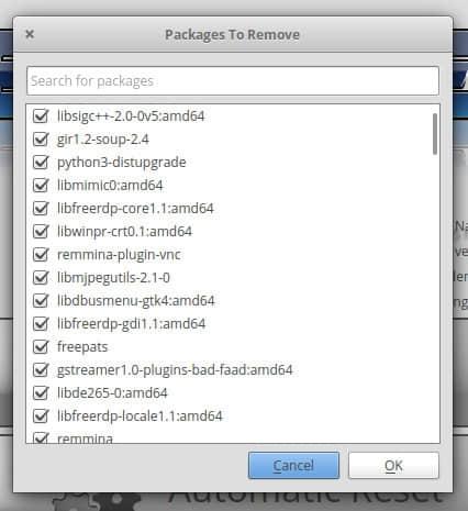 remove packages 移除软件包