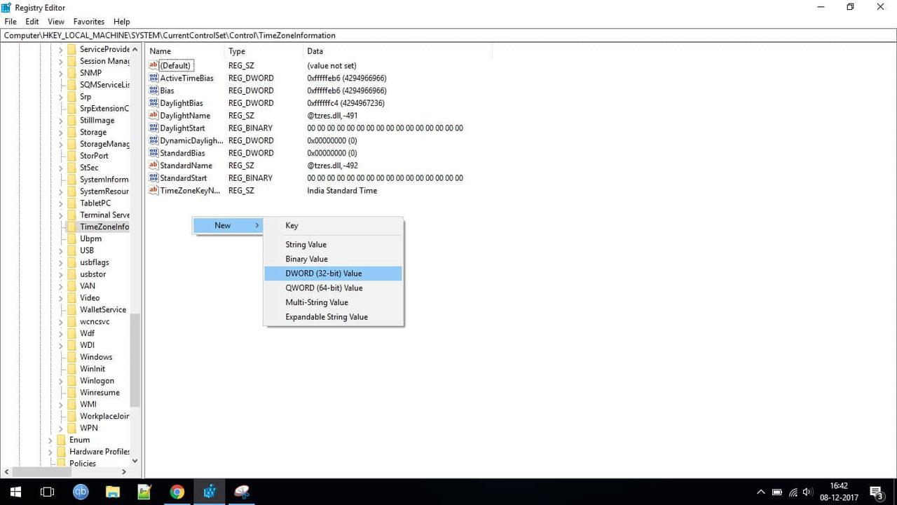 change time format utc from windows registry