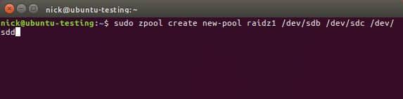 Create ZFS Pool Create ZFS Pool