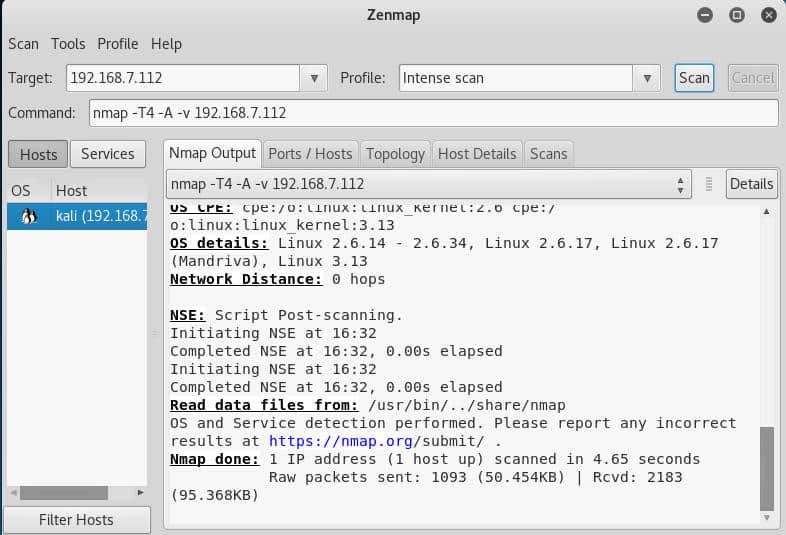 Kali Zenmap Kali Zenmap