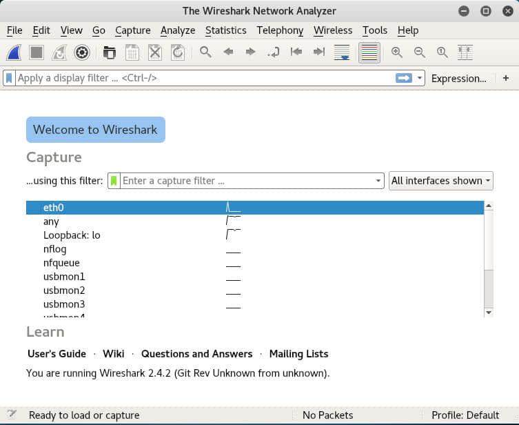 Kali Linux Wireshark Kali Linux Wireshark