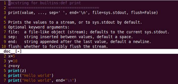 How to view python help when using vim