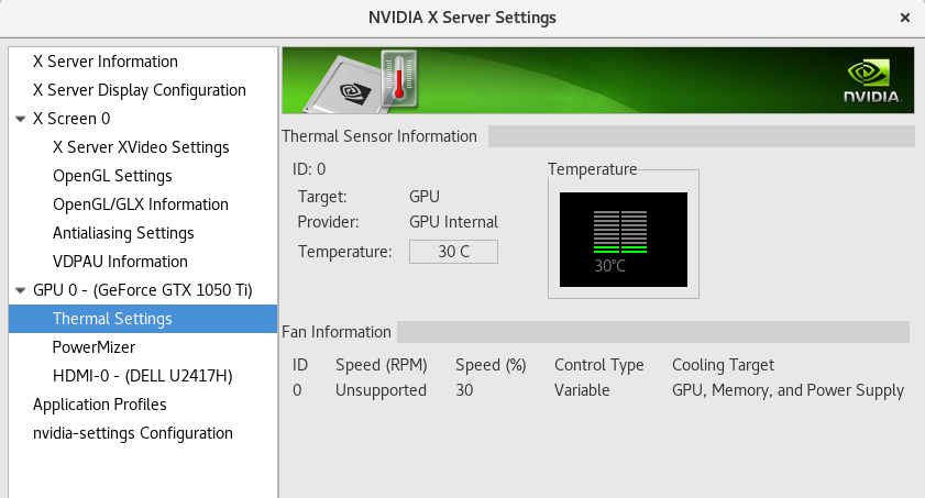 NVIDIA X Server Settings NVIDIA X Server Settings