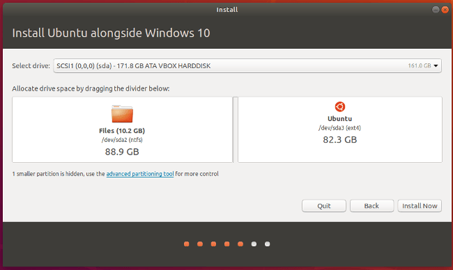 Allocate drive space 分配驱动器空间