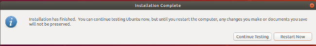 Installation complete Ubuntu 安装完成