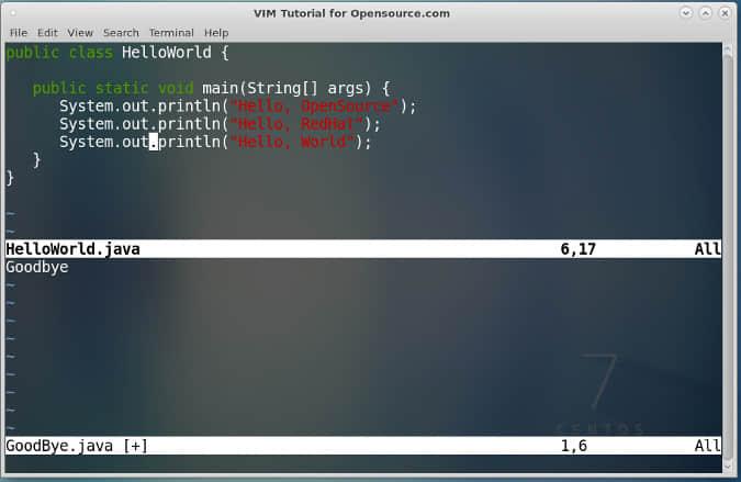 Split mode in Vim Split mode in Vim