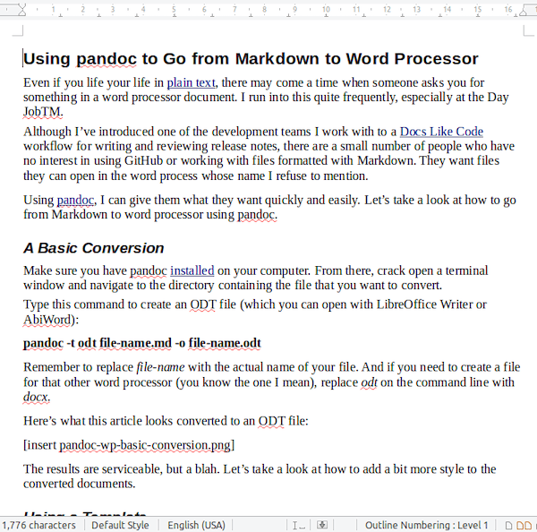 Basic conversion results with pandoc. Basic conversion results with pandoc.