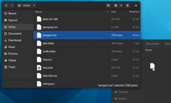 Moving a file in GNOME. Moving a file in GNOME.