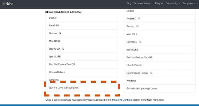 Download Jenkins as Java WAR file Download Jenkins as Java WAR file