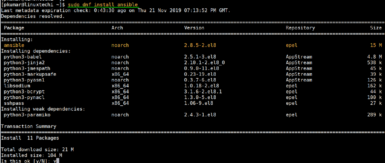 dnf-install-ansible-centos8