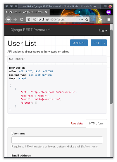 A simple Django API 一个简单的 Django API