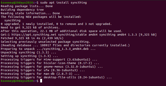 Installing Syncthing on Ubuntu Installing Syncthing on Ubuntu