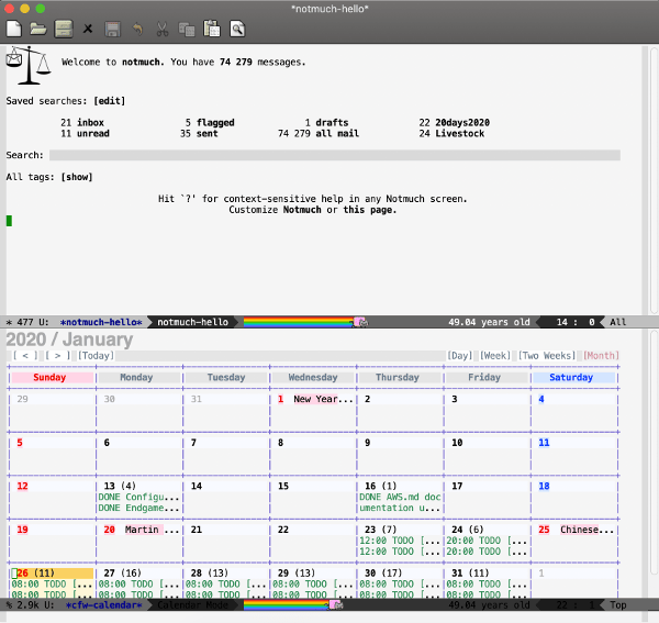Mail and calendar in Emacs Emacs 中的邮件和日历