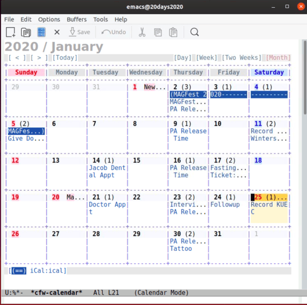calfw calendar calfw 日历