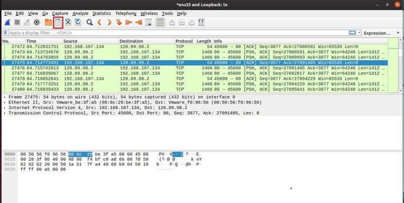 Save captured packets by Wireshark