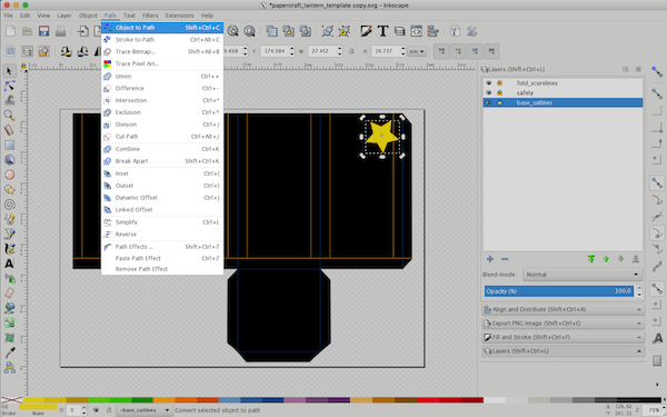 Object to path menu 对象到路径 菜单