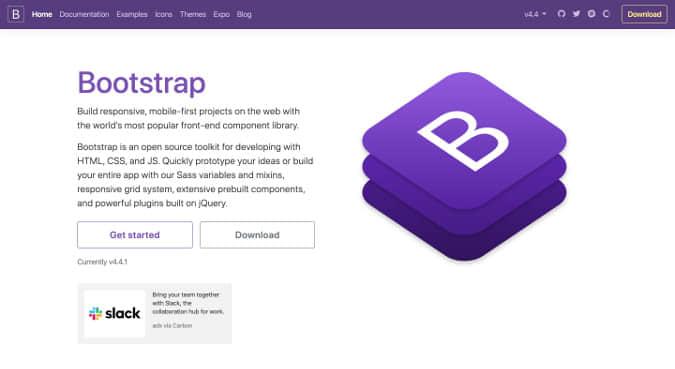 Bootstrap homepage Bootstrap homepage