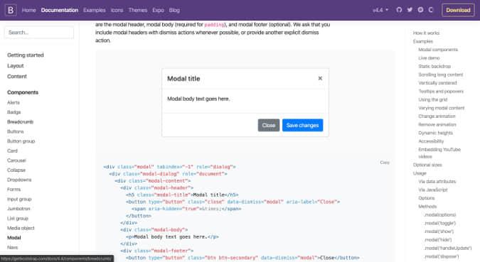 Bootstrap documentation Bootstrap documentation