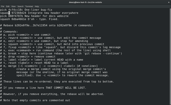 output of git rebase -i output of git rebase -i