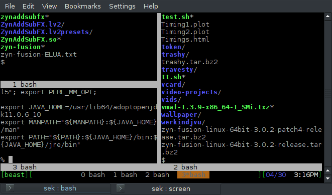 GNU Screen terminal GNU Screen terminal