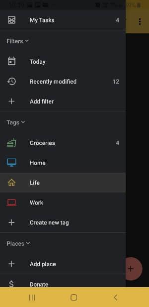 Screenshot of Tasks interface Screenshot of Tasks interface