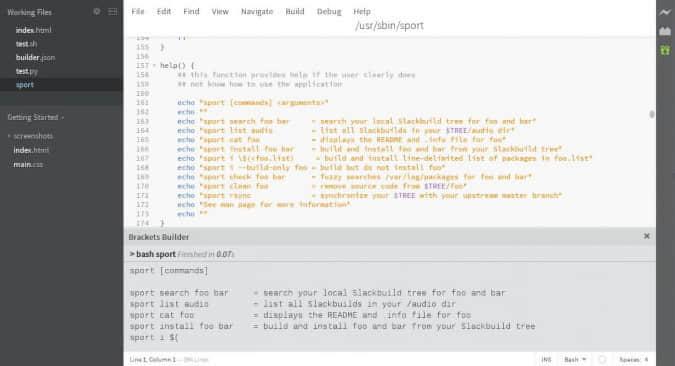 Brackets screenshot Brackets screenshot