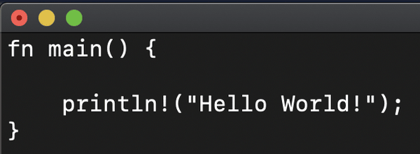 Rust code without syntax highlighting Rust code without syntax highlighting