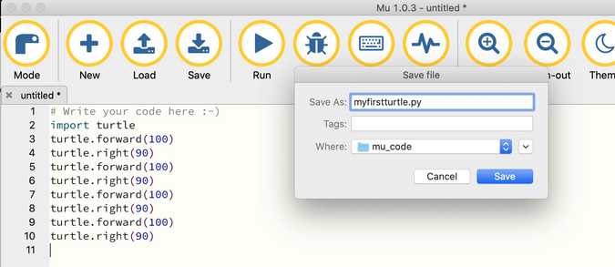 Saving program in Mu Saving program in Mu