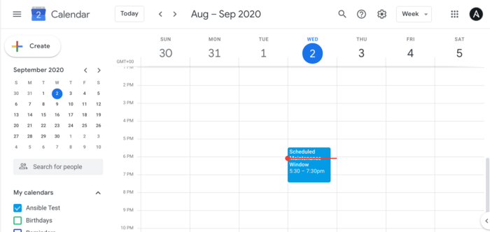Google Calendar screenshot Google Calendar screenshot