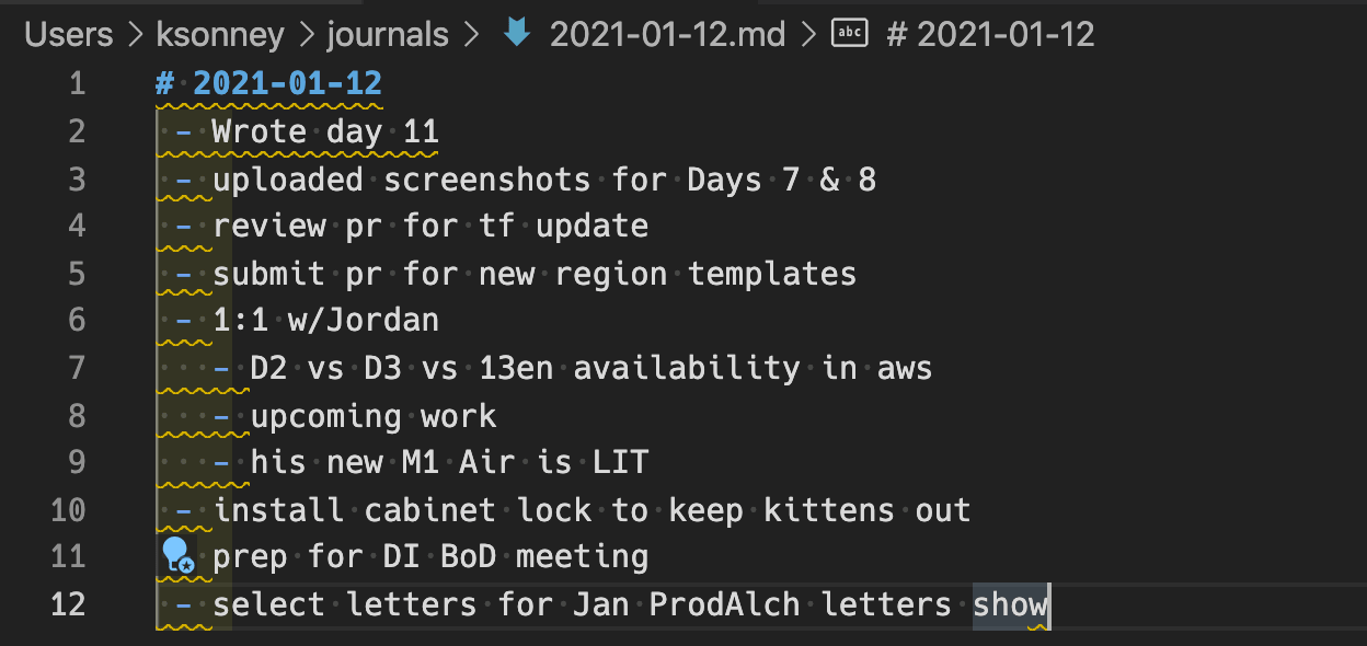 Today's journal Today's journal