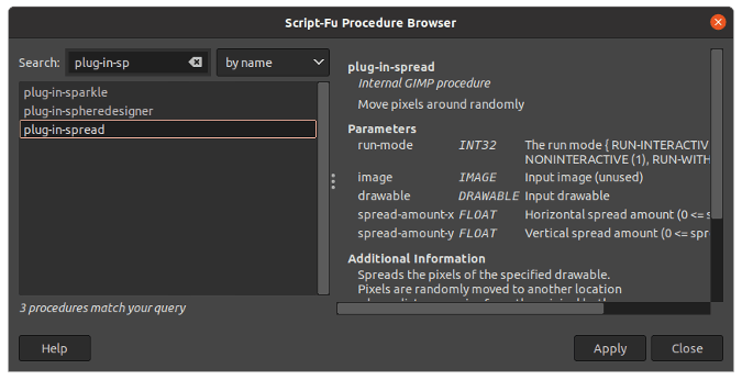 GIMP Procedure Browser GIMP Procedure Browser