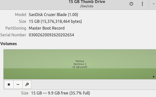 USB mount point in GNOME Disks GNOME 磁盘中的 USB 挂载点