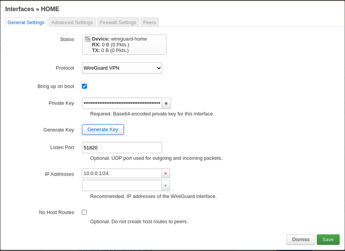 Creating Wireguard interface 创建 Wireguard 接口