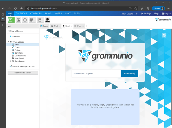 grommunio meeting space Screenshot of grommunio meeting space
