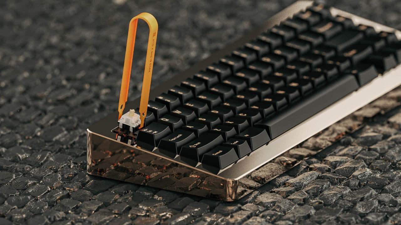 A pink typewriter