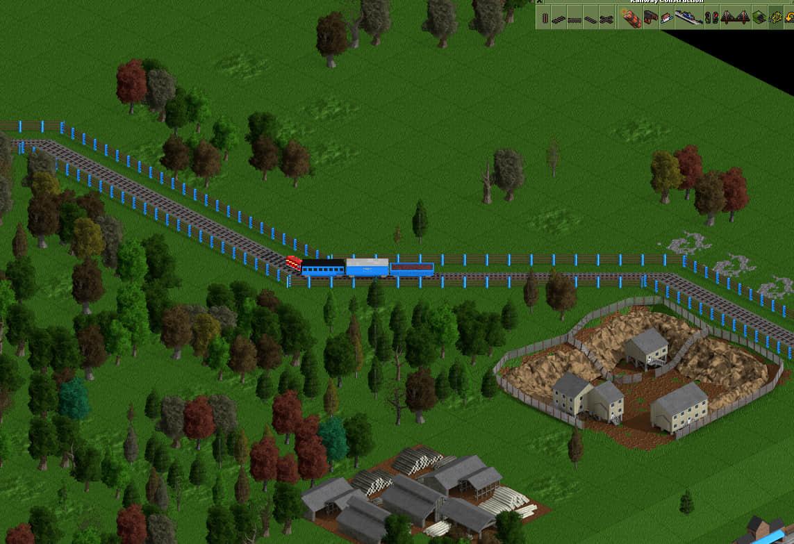 Train in service train moving from station to station