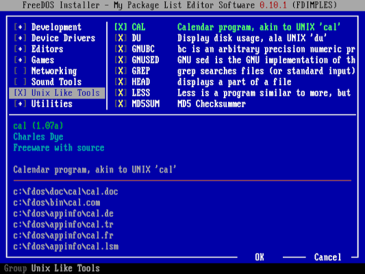 Installing the Unix-like package set Installing the Unix-like package set