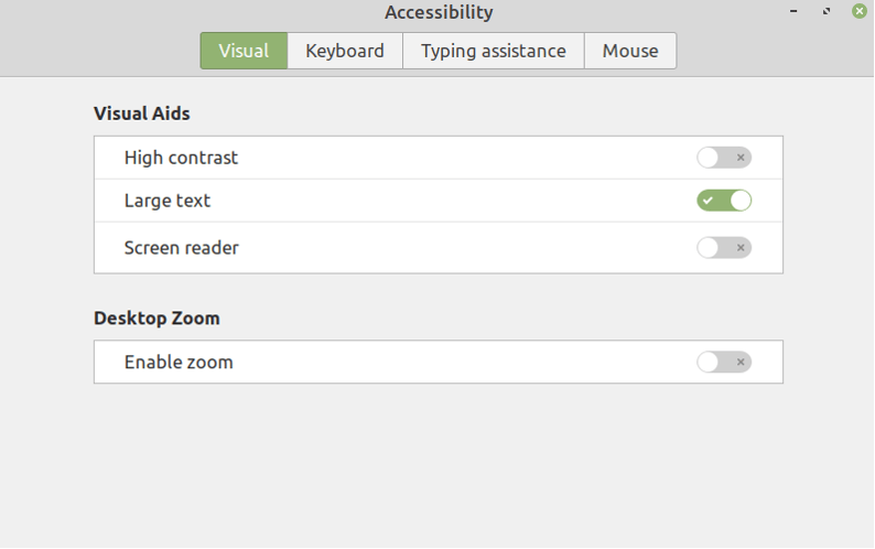 accessibility options - visual accessibility options - visual