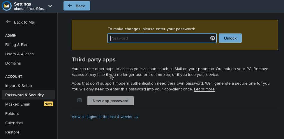 Fastmail app password Fastmail app password