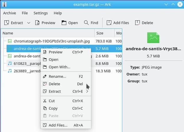 Right-click menu 右键菜单