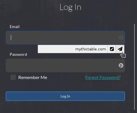 PassFF browser menu PassFF browser menu