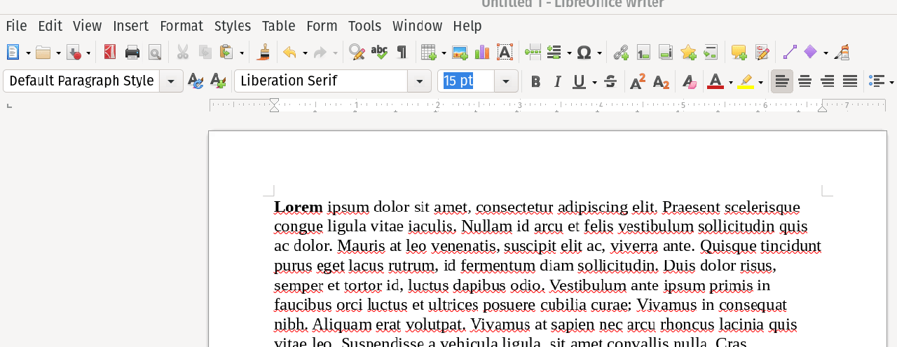 Image of LibreOffice work space