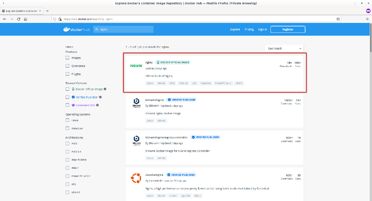 Nginx Docker Image In Dockerhub