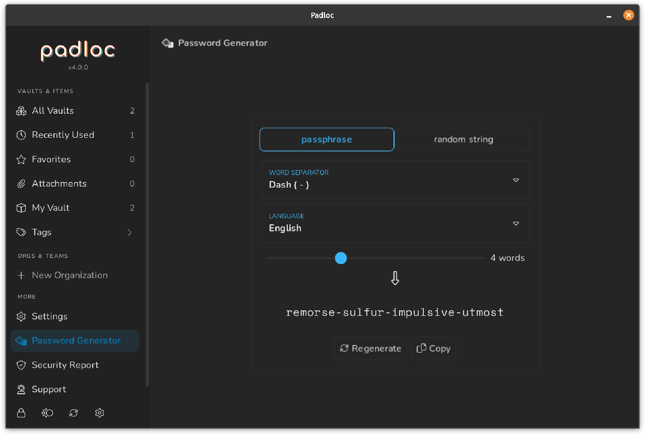 padloc app screenshot 1