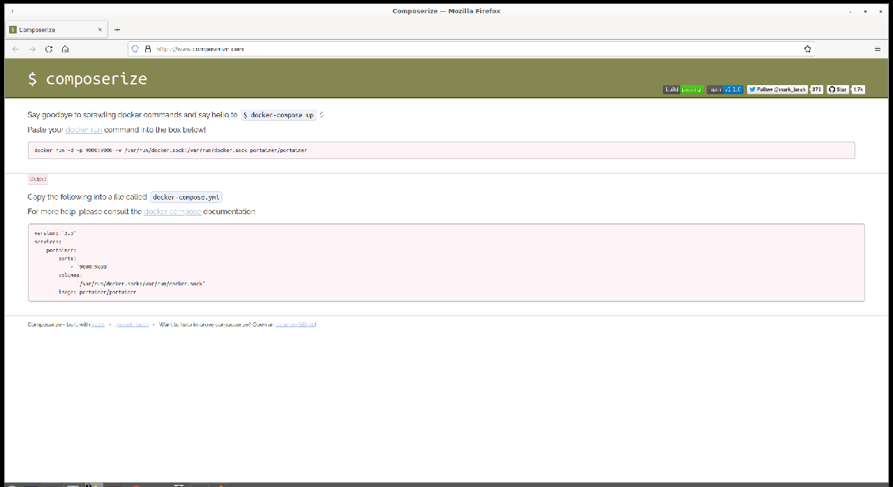 Turn Docker Run Commands Into Docker-compose Files Using Composerize