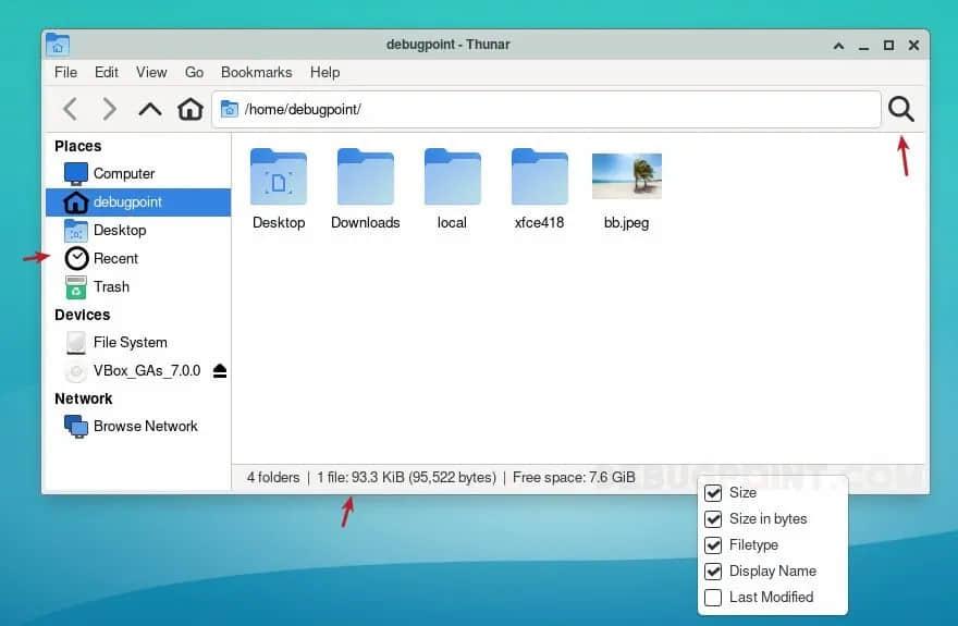 Thunar 4.18 的视觉变化