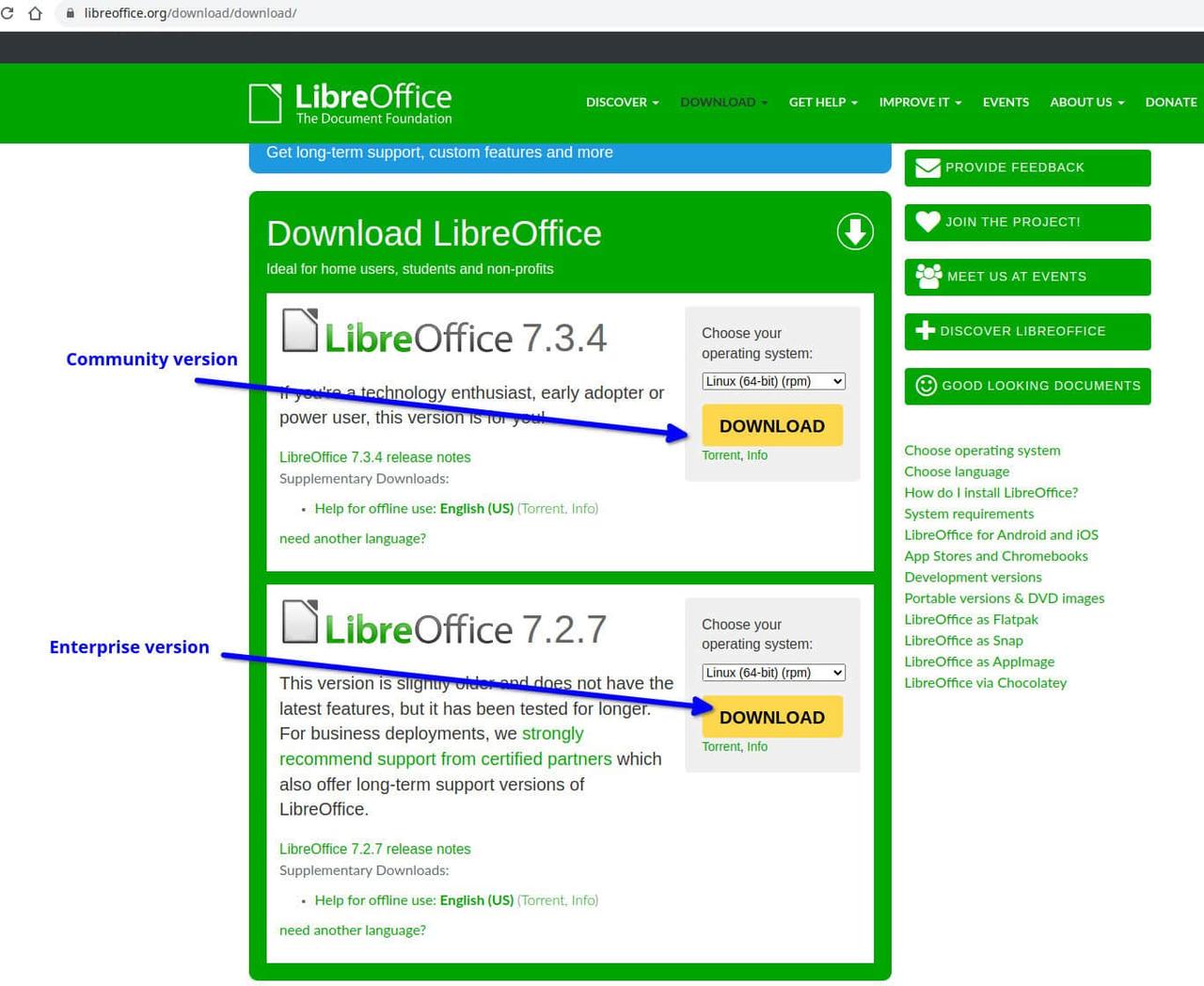 LibreOffice download and install from official website